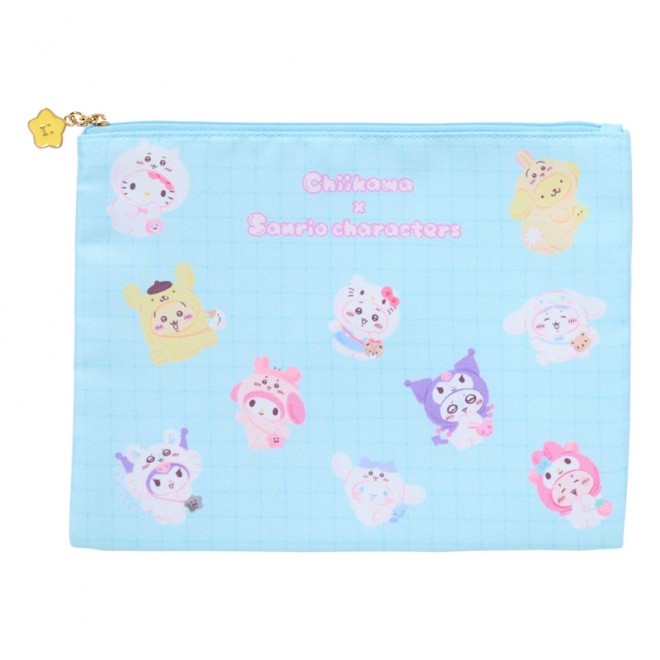 The Chiikawa × Sanrio Characters collaboration features mascots in fuzzy costume crossovers, with 21 new items releasing June 13 nationwide